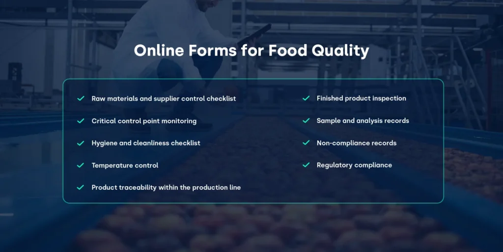 Online forms or smart forms in food quality_FIELDEAS Forms