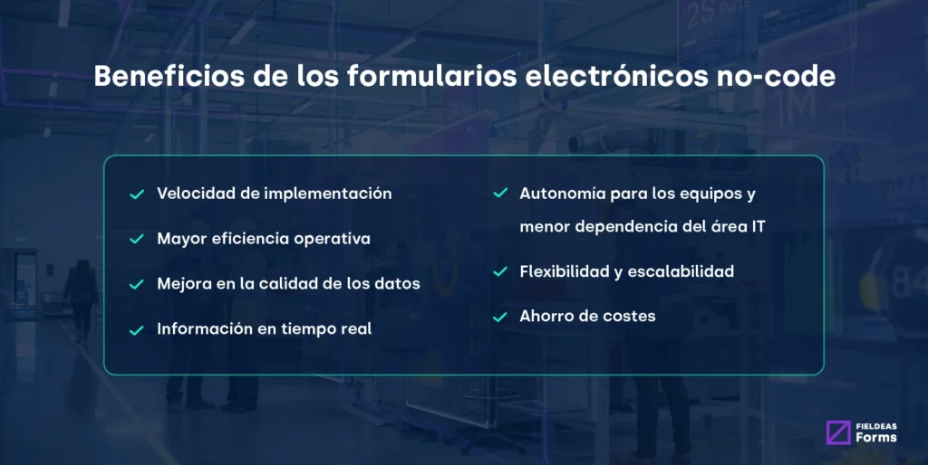 Beneficios de los formularios electrónicos no-code de FIELDEAS Forms