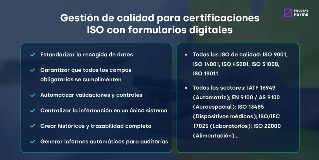 Gestión de calidad para certificaciones ISO con formularios digitales_FIELDEAS Forms