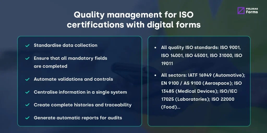 Quality management for ISO certifications with digital forms_FIELDEAS Forms